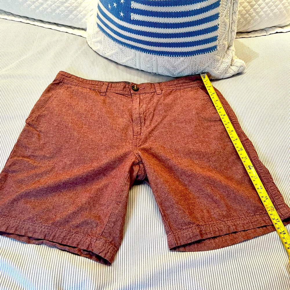 WALLIN & BROS. Men’s Cotton/Linen Shorts, 7” Inseam, Flat Front, 33” Waist